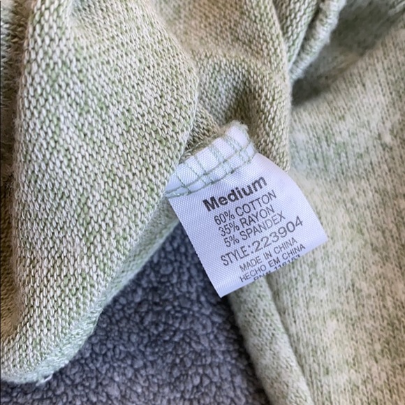 Poof Pale Green Hooded Knot Front Top, Medium - Picture 6 of 6